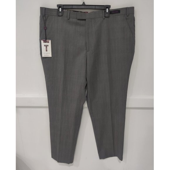 NWT Ted Baker London KIRBYT Sterling Check Trouser Gray Size 42 $240 II320 - Picture 1 of 3